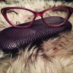 Auth. Dior Purple & Pink Cat Eye Glasses.